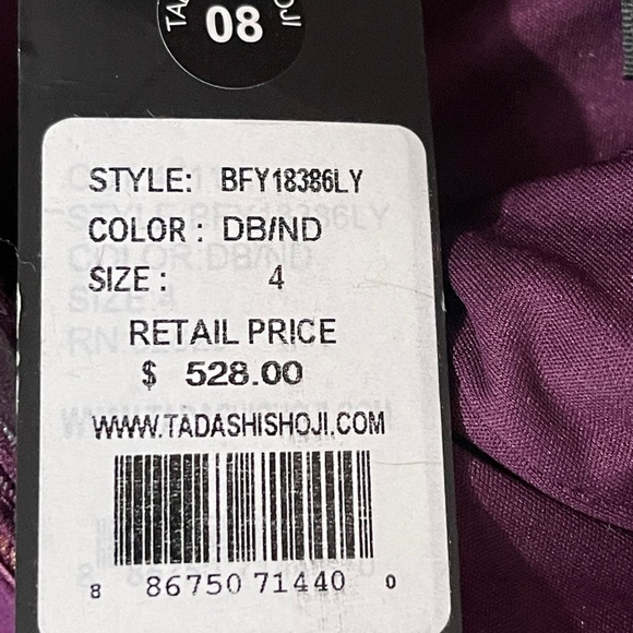 Tadashi Shoji Reeve Strapless Lace Bodice Gown Burgundy Nude Size 4 - Picture 7 of 8